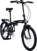 WYNN Faltrad 20 Zoll FOLD1.0 schwarz Rahmenhöhe 27 cm Damen Herren Klapprad 6 Gänge V-Brake – Image 6
