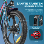 2025 20×3.0Zoll 22.5AH E-Bike Klappräder Elektrofahrrad Pedelec, elektrisches Faltrad 7-Gang City E-Bikes & E-Hollandräder 25 km/h Wasserdicht Schwarz – Image 6